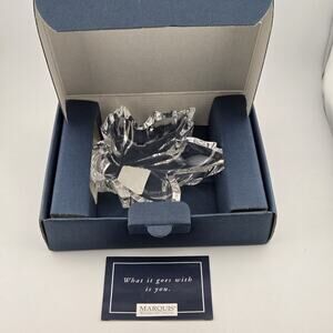 Maple Leaf Trinket Dish Clear Lead Crystal Marquis by Waterford Made in Germany